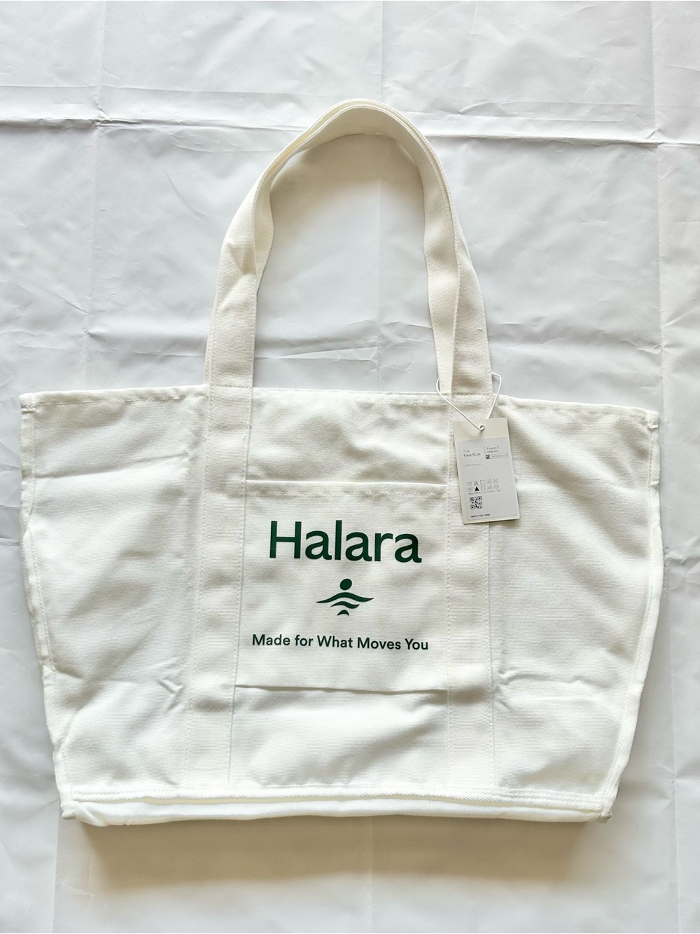 NWT Halara Letter Print Casual Canvas white tote bag